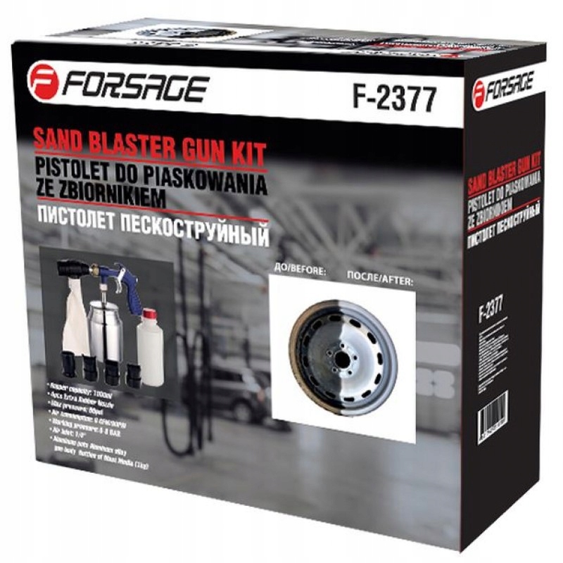 Pistolet do piaskowania piaskarka zbiornik 1L Marka Forsage