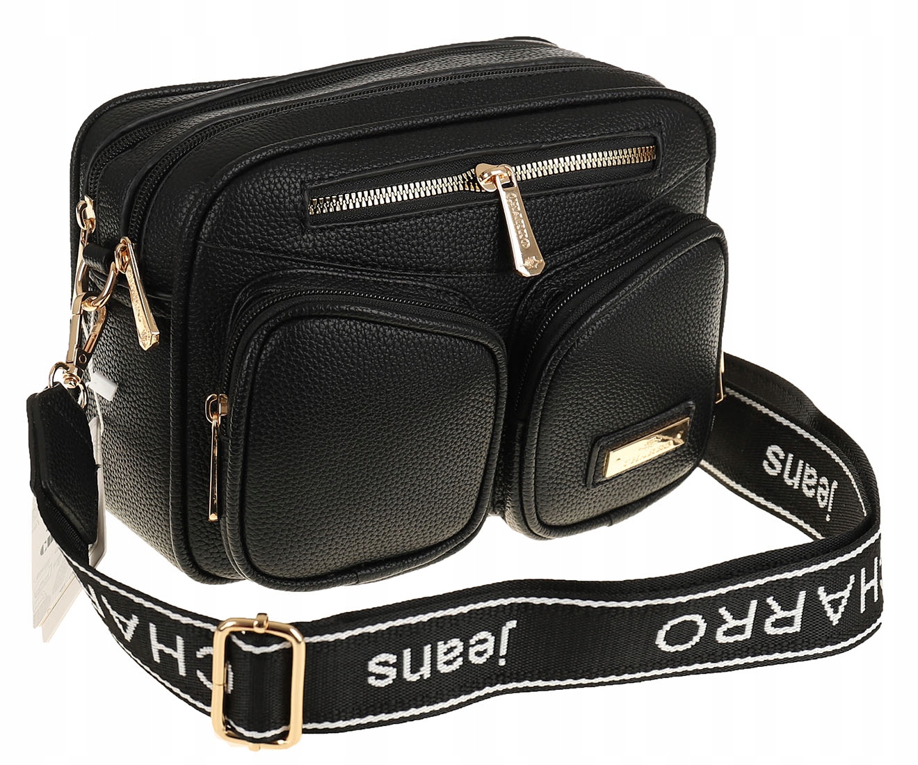 Torebka Damska Listonoszka Modna na Ramię pasek miejska CH966821 Czarna