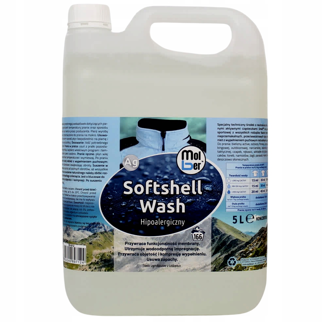 Hipoalergiczny środek prania odzieży sportowej z membraną softshell outdoor
