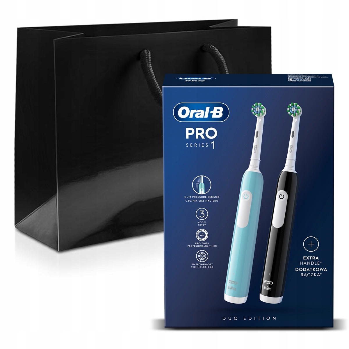 Oral-B Pro Series 1 Duo Edition Niebieska i czarna szczoteczka