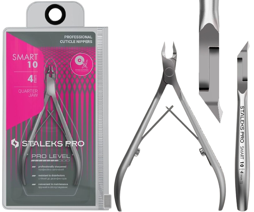 Profesionální kleště na kůži Smart 4 mm Staleks jsou vhodné pro sterilizaci