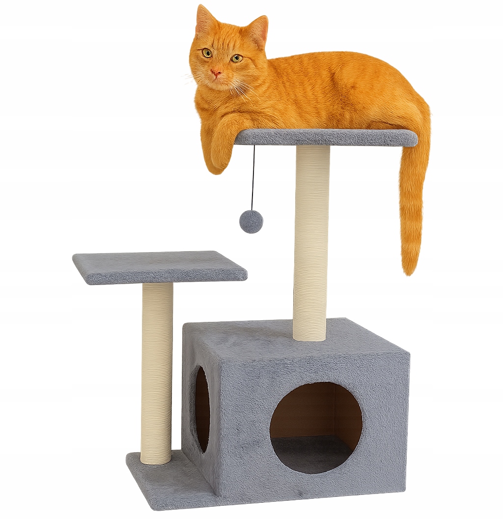 Levně Drapak pro kočky pelíšek domeček Sloupky budka 71 cm (F025)