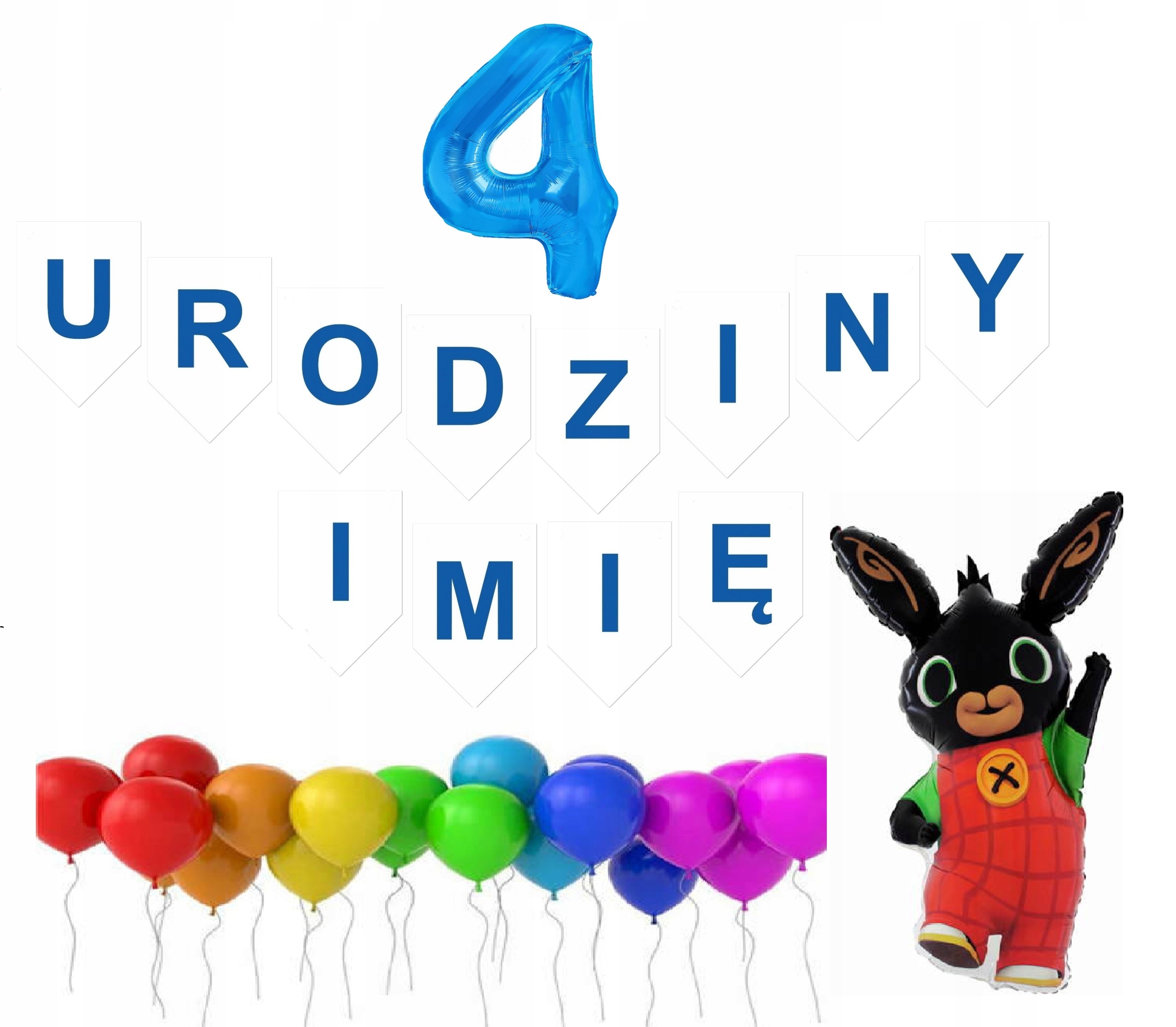 

Balony na urodziny 1-9 Bing Urodziny Imię