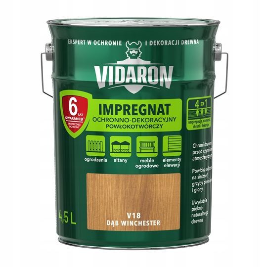 Vidaron Impregnat Ochronno-Dekoracyjny V18 Dąb Winchester 4,5L