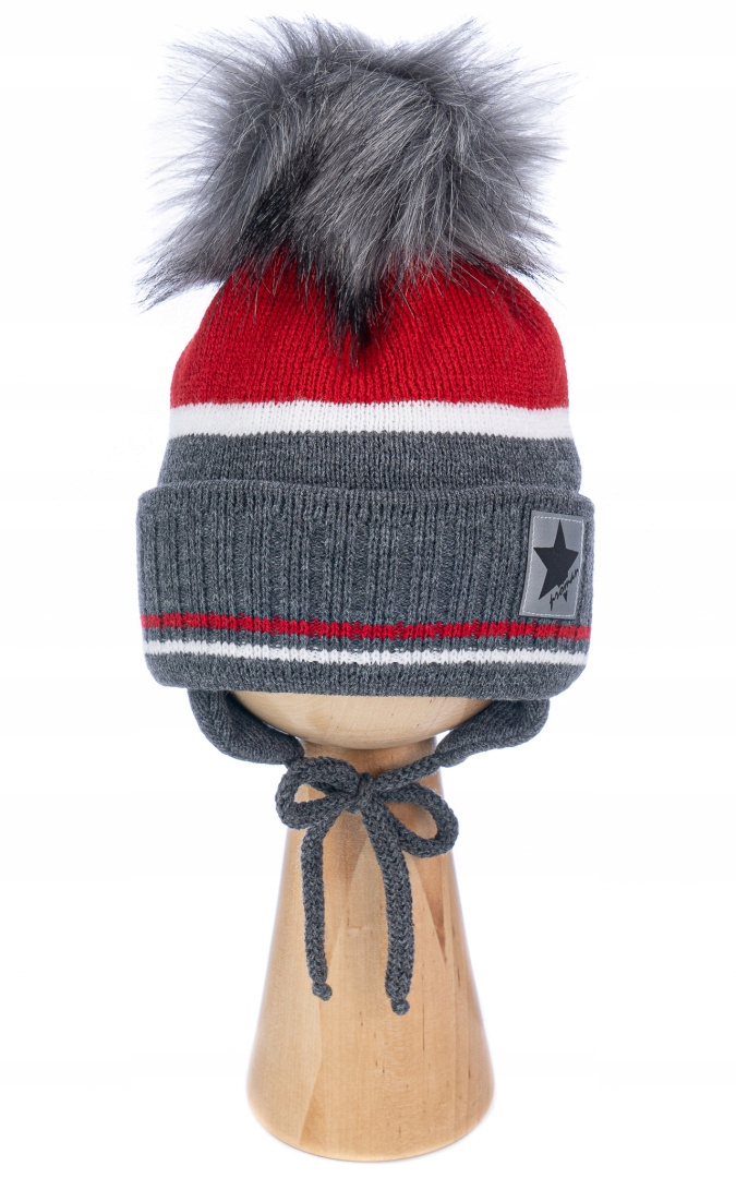 054 KOMPLET CZAPKA + SZALIK 2-3 LATA PODWóJNA POMPON Sezon jesienny zimowy