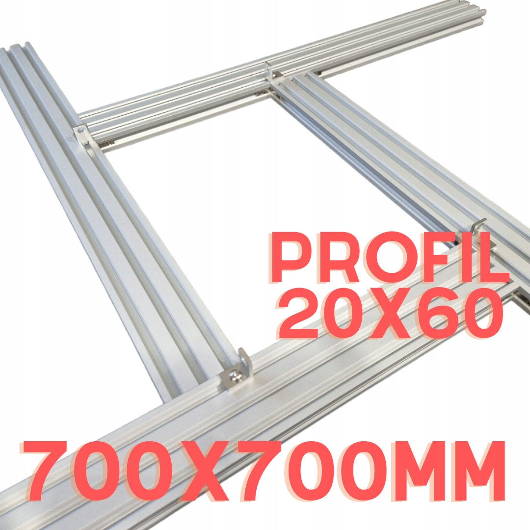 Univerzální nastavitelná šablona pro frézování 700x700 mm z profilu 20x60