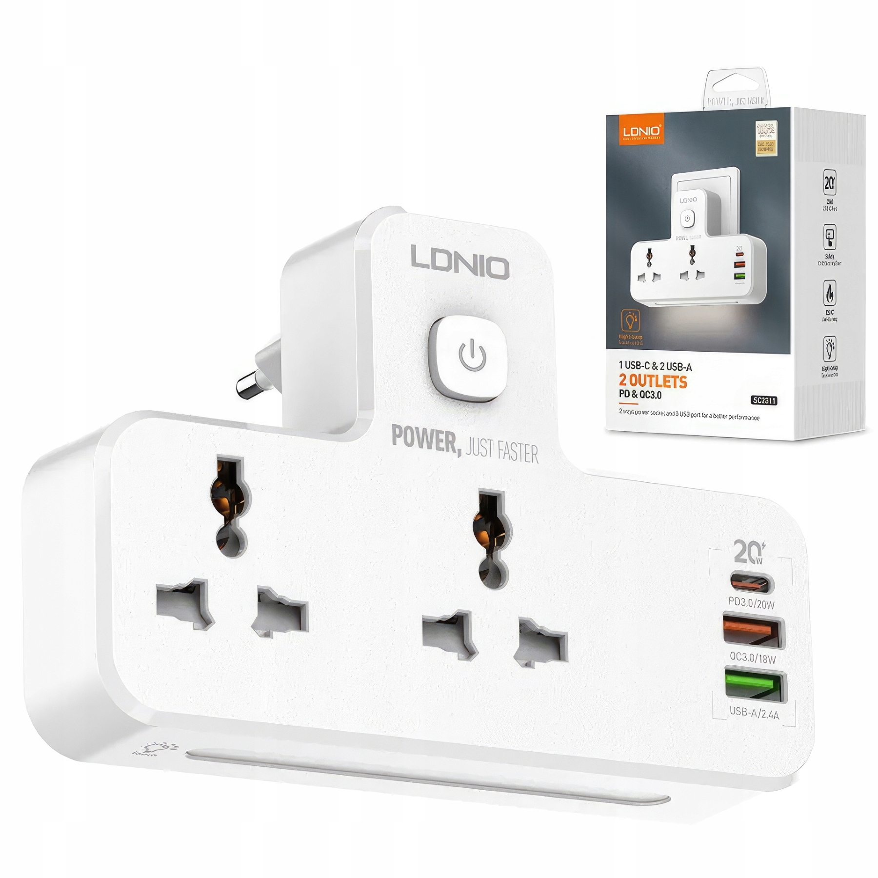 

Adapter Przejściówka Wtyczka Eu Pl na Uk Us Anglia