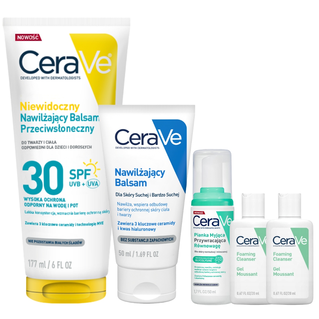 CeraVe Przeciwsłoneczny balsam Spf 30 177ml Nawilżający balsam 50ml