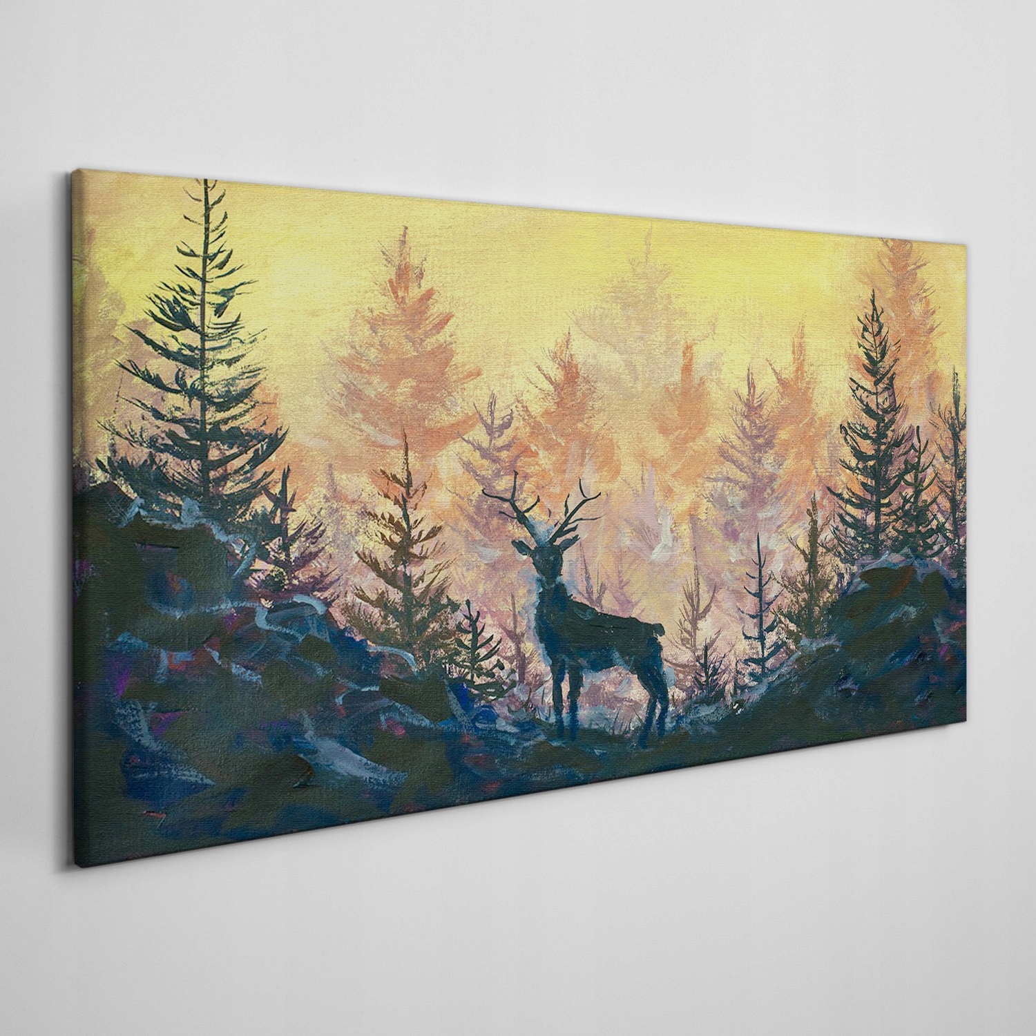 

Płótno obraz na ścianę Las zwierzę jeleń 140x70 cm