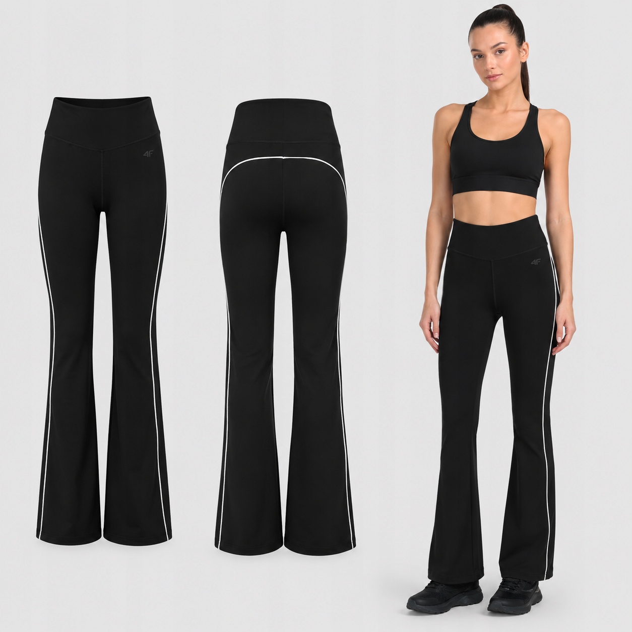 Legginsy Damskie 4F Sportowe Z Rozszerzonymi Nogawkami Dzwony S F260