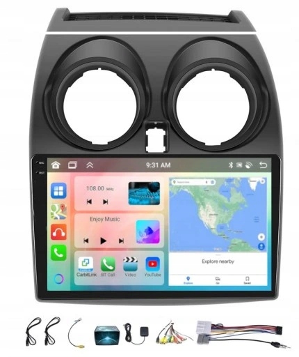 Gps Rádio Android Nissan Qashqai J10 2006-2013 Carplay Wifi Usb 4GB 64GB