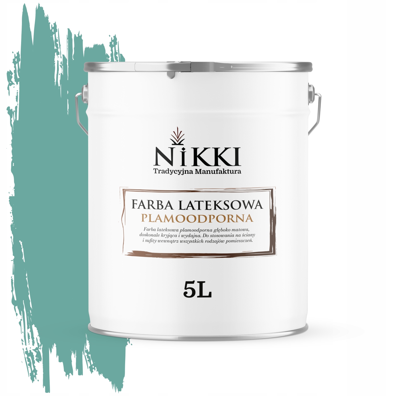 Latexová Farba Odolná Voči Škvrnám Mätová Tmavá H1533 5L Hlboká Matná