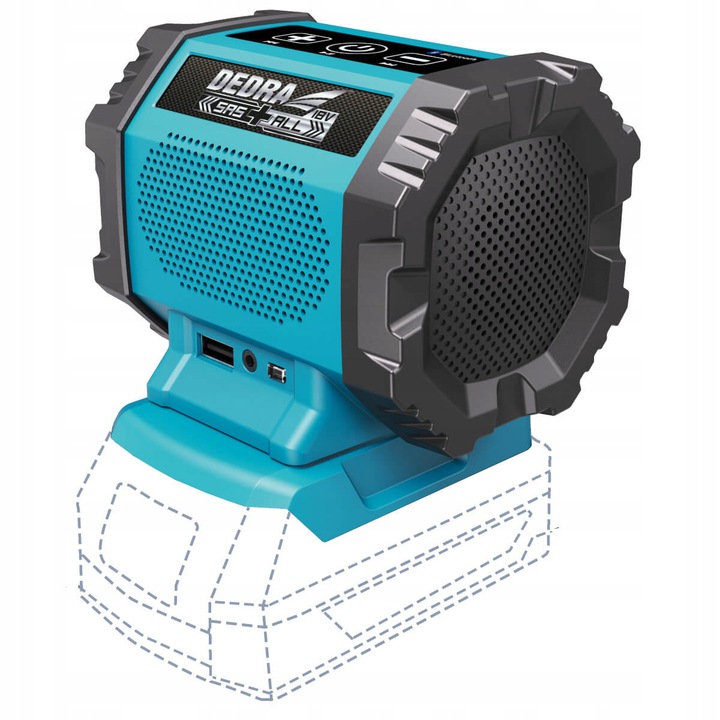 Głośnik Akumulatorowy Bluetooth Usb Aux Budowlany
