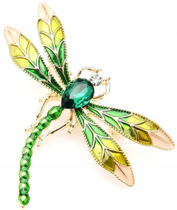 

Broszka Ważka retro boho z cyrkoniami owad pin