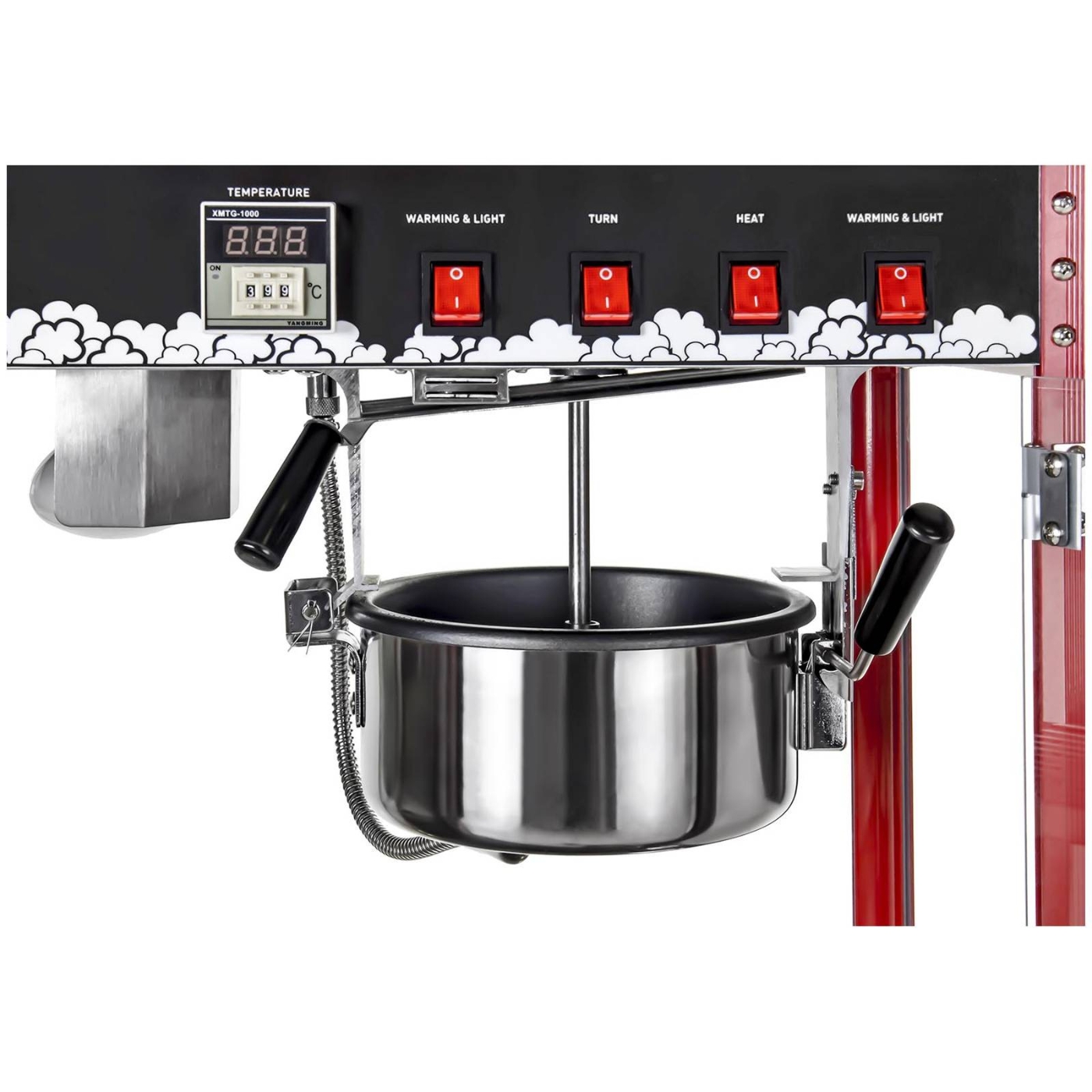 MASZYNA DO POPCORNU SZKLANA WITRYNA WYDAJNA 1700W Moc 1700 W