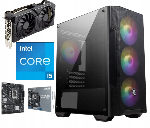 Komputer Gamingowy i5-12400f 64GB 1TB PCIe RX7600 Win11Pro