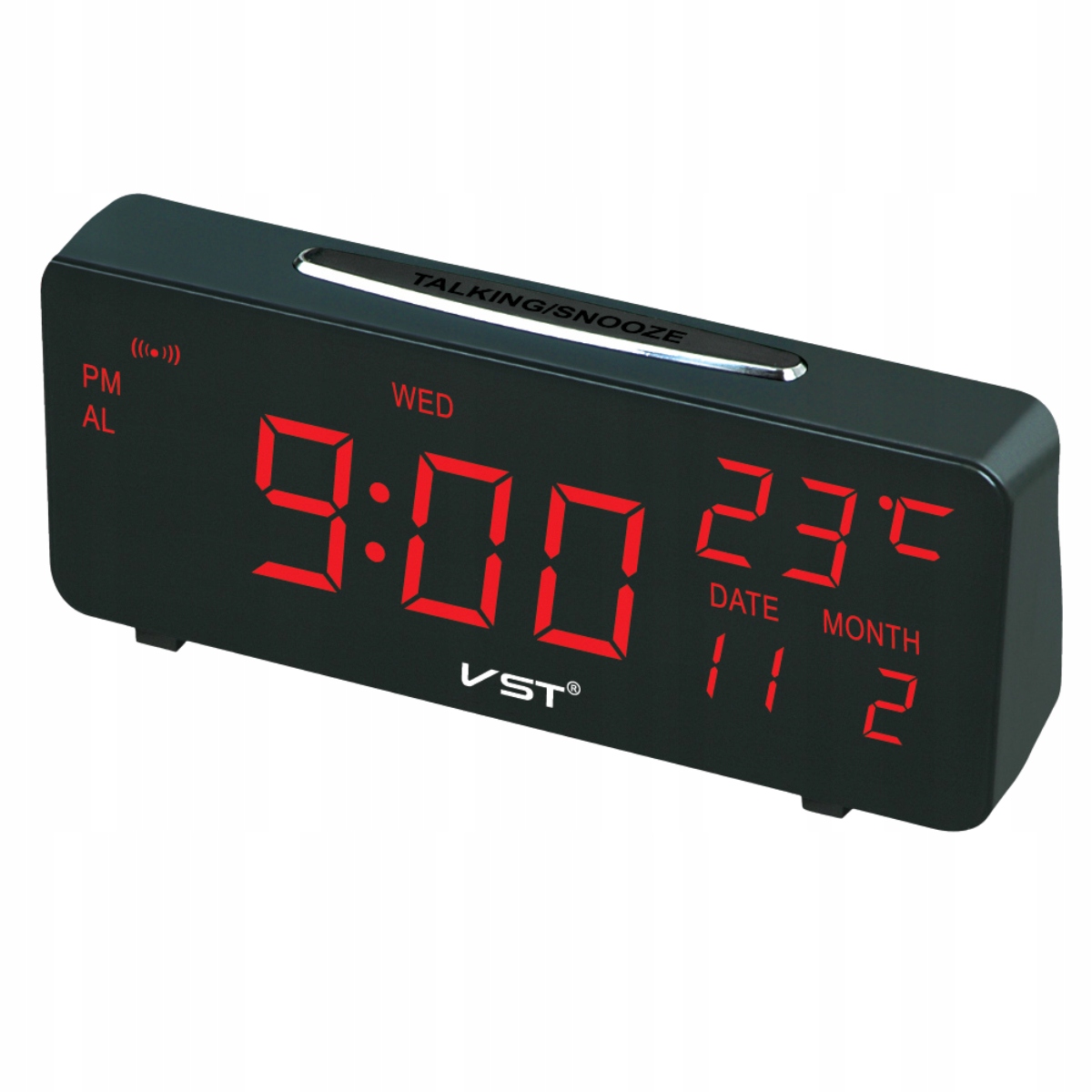 BUDZIK ZEGAR ELEKTRONICZNY SIECIOWY LED 24H ALARM TEMPERATURA DRZEMKA Linia Budzik zegar LED