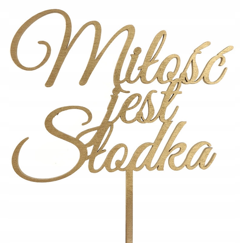 

Topper toper Miłość jest słodka złoty mat MS2-złdr