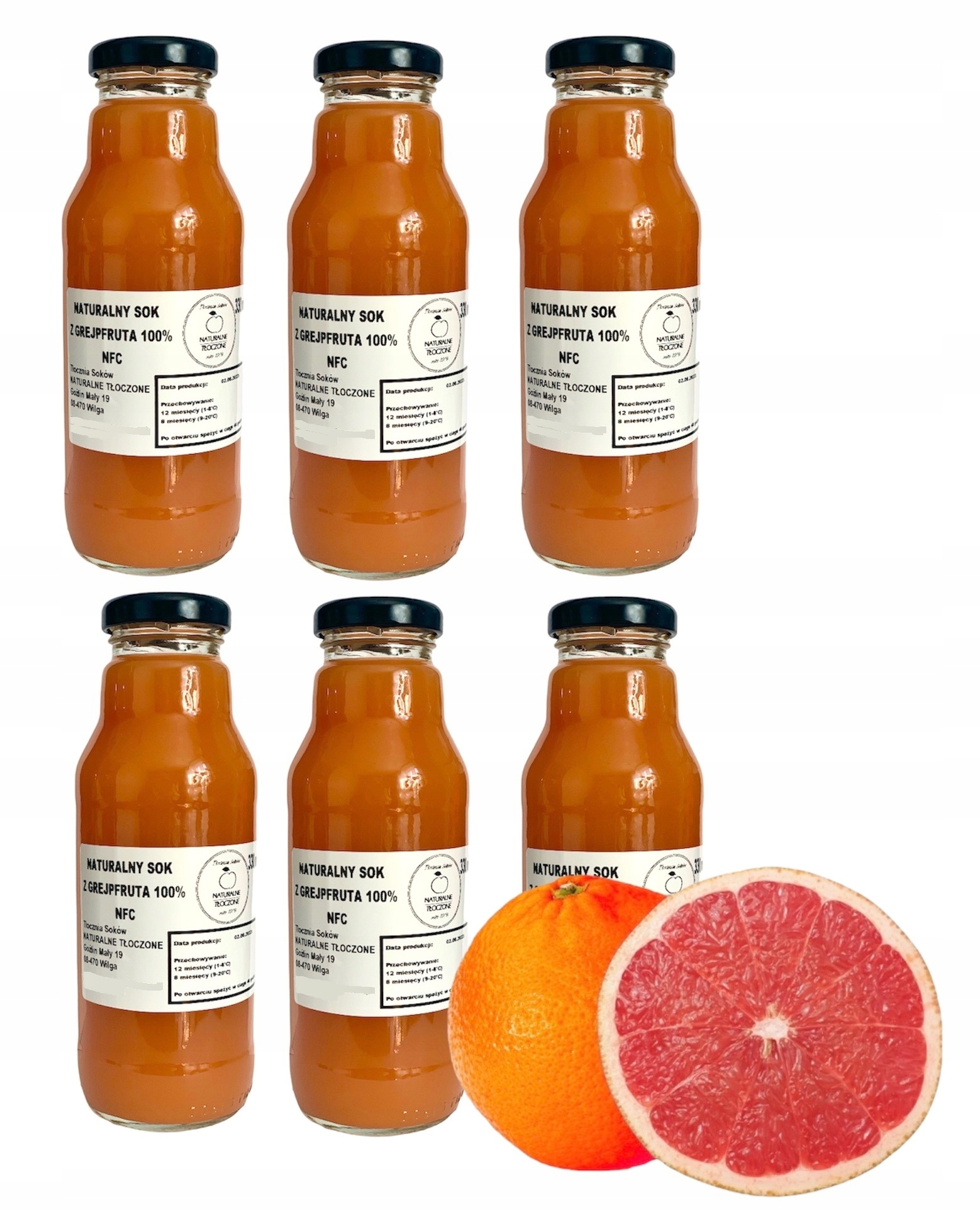 Grapefruitový džus 100% 6 x 330 ml (v lahvičce, Nfc)