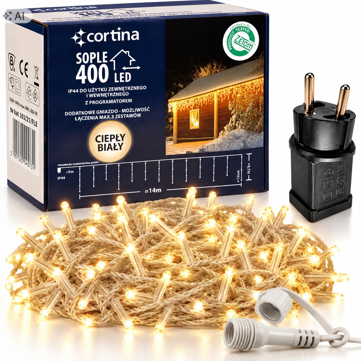 Vánoční Osvětlení Na Stromeček Rampouchy 400 Led Vnitřní/venkovní 8 Funkcí Závěsné Na Stromeček