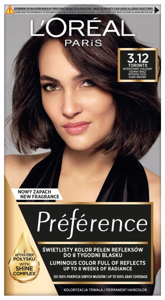 

Farba do włosów LOreal Preference 3.12 Toronto