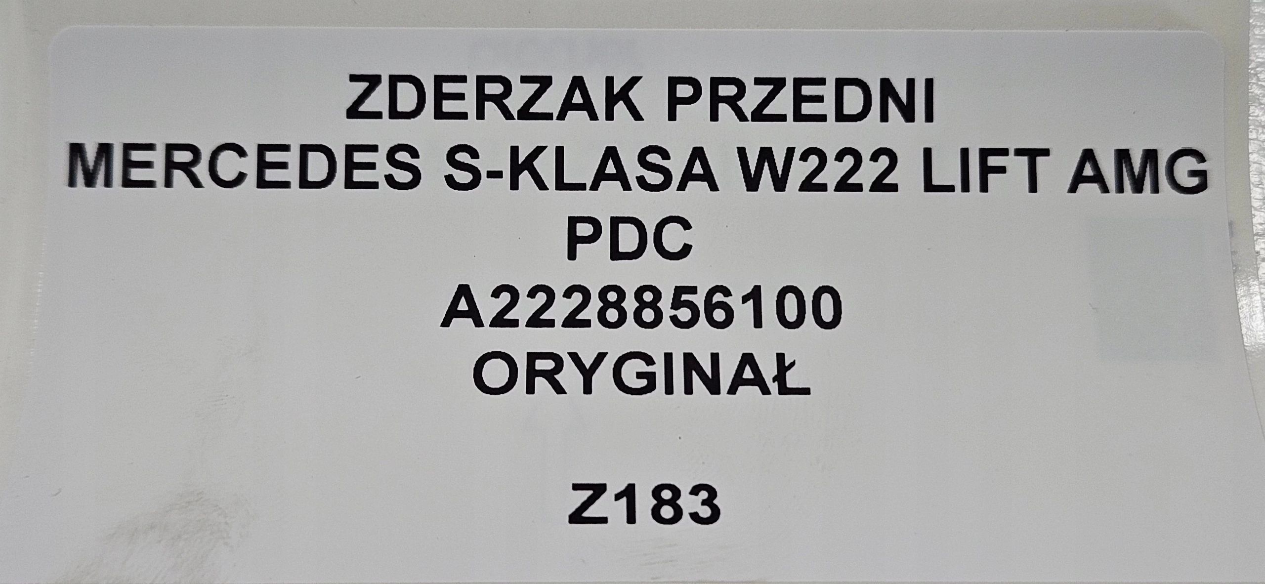 front bumper MERCEDES S-KLASA W222 LIFT AMG PDC