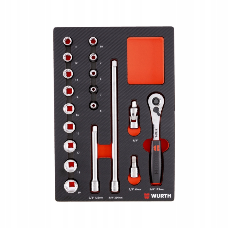 Sada náradia Würth 19 ks pena 4.4.1 3/8 palca