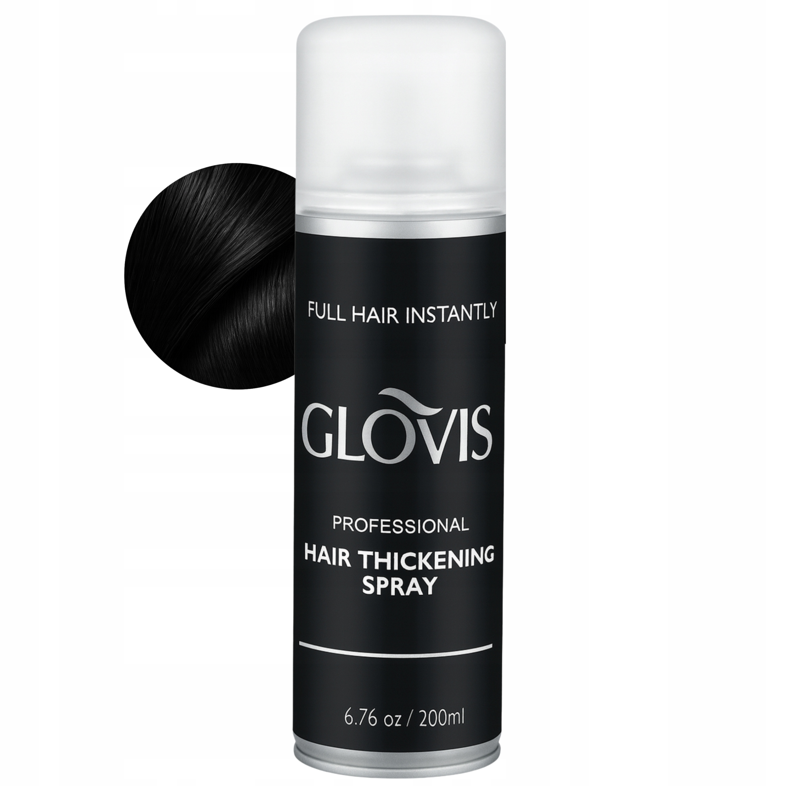 Glovis Hair Thickener 200 Ml černá mikrovlákna na zakola a řídnutí