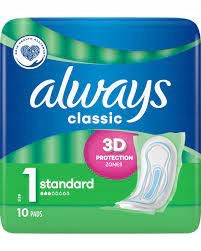 

Podpaski higieniczne Always bez skrzydełek 10 szt.