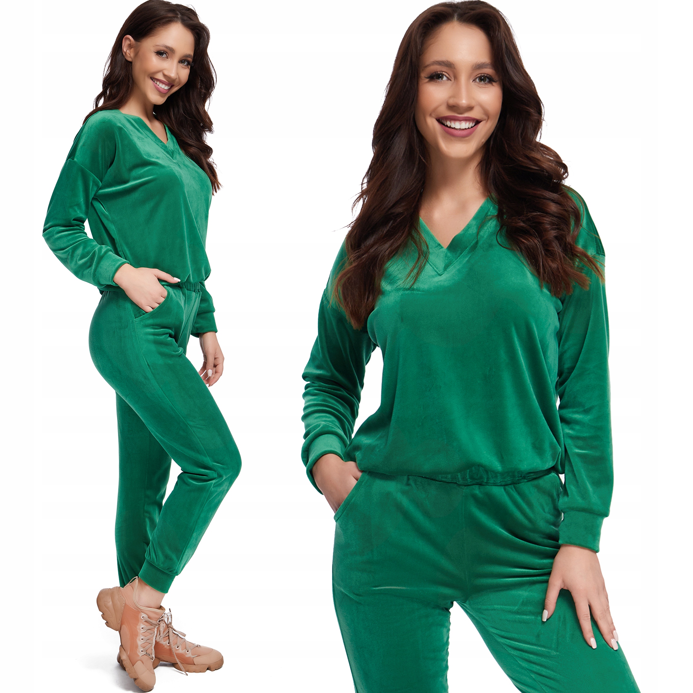 248_ L/40 _WELUROWY DRES BLUZA_SPODNIE