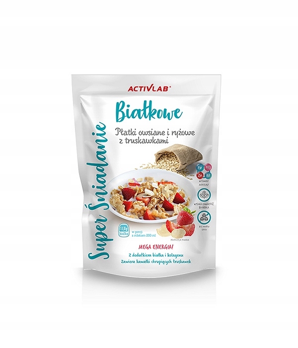 Levně 6 x Ovesné vločky a rýžové vločky s jahodami 300 Bílkové Snídaně