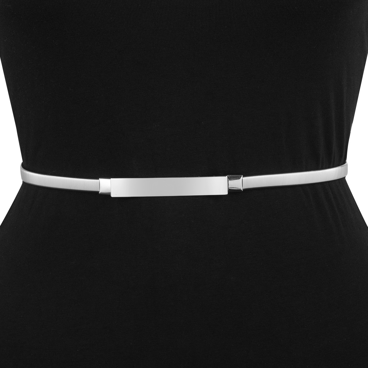 PASEK OZDOBNY ELASTYCZNY BLASZKA SPRĘŻYNKA SREBRNA Płeć kobieta