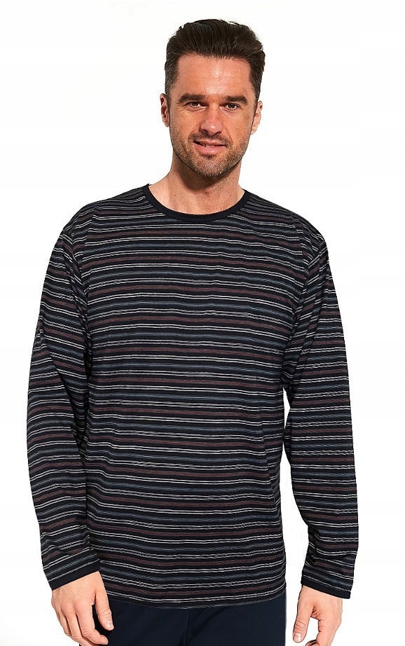 Pánské Pyžamo Various 138/46 Dr XXL, tmavě modrá/pruhy