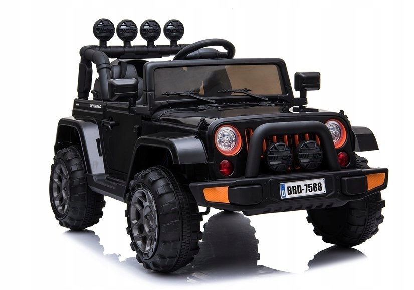 Auto na akumulator Jeep 4x4 12V Led MP3 Eva czarne z pilotem dla dzieci