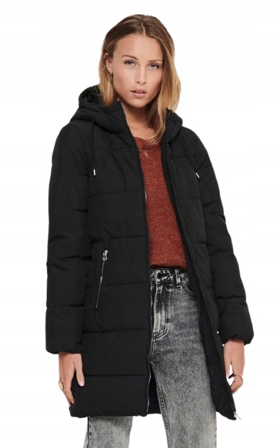 Only Černý Dámský Péřový Kabát S Kapucí Casual S J_c