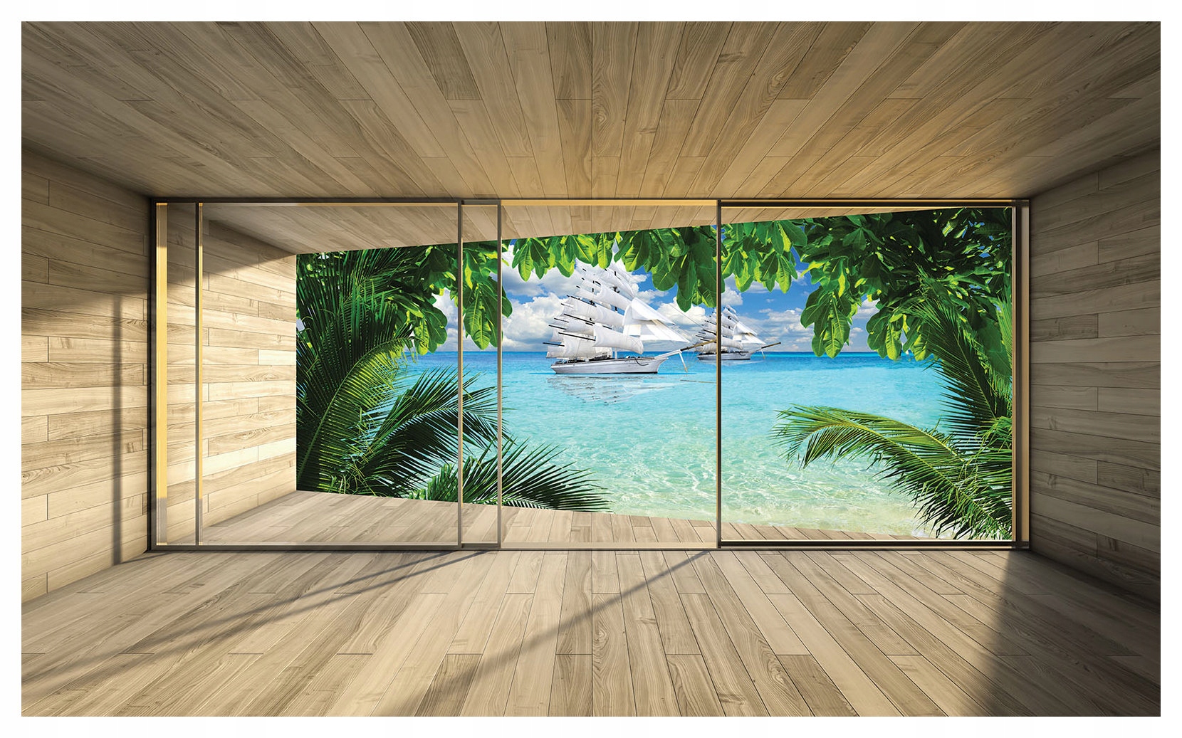 Fototapeta vlies Tropický raj More Palmy Piesok Slnko 368x254 lepidlo