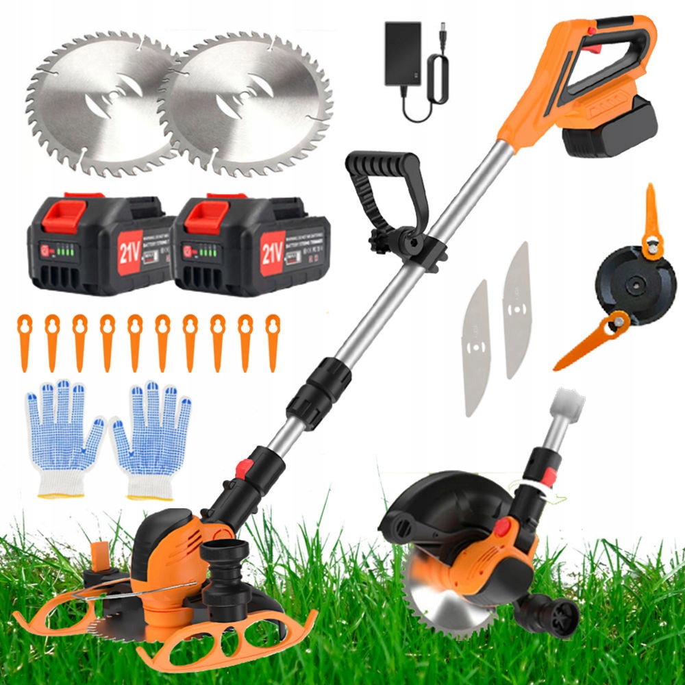 Aku Vyžínač Zahradní Vyžeňovač Křovinořez 2x Akumulátor Kola