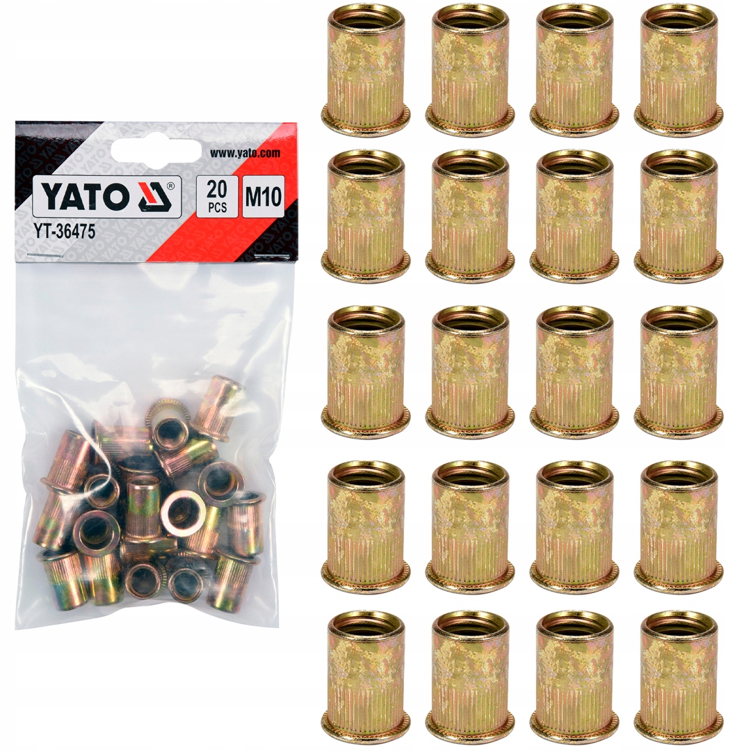 

Nitonakrętki stalowe M10 20 sztuk Yato YT-36475