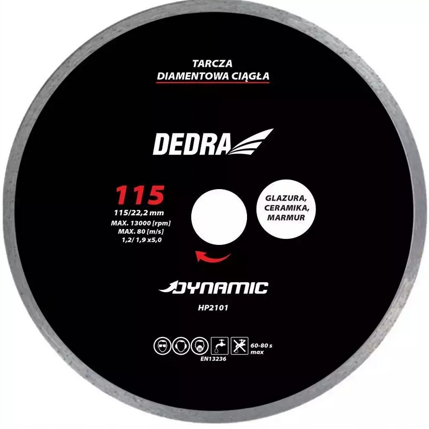

Tarcza tnąca diamentowa Dedra HP2101 115x22,2mm