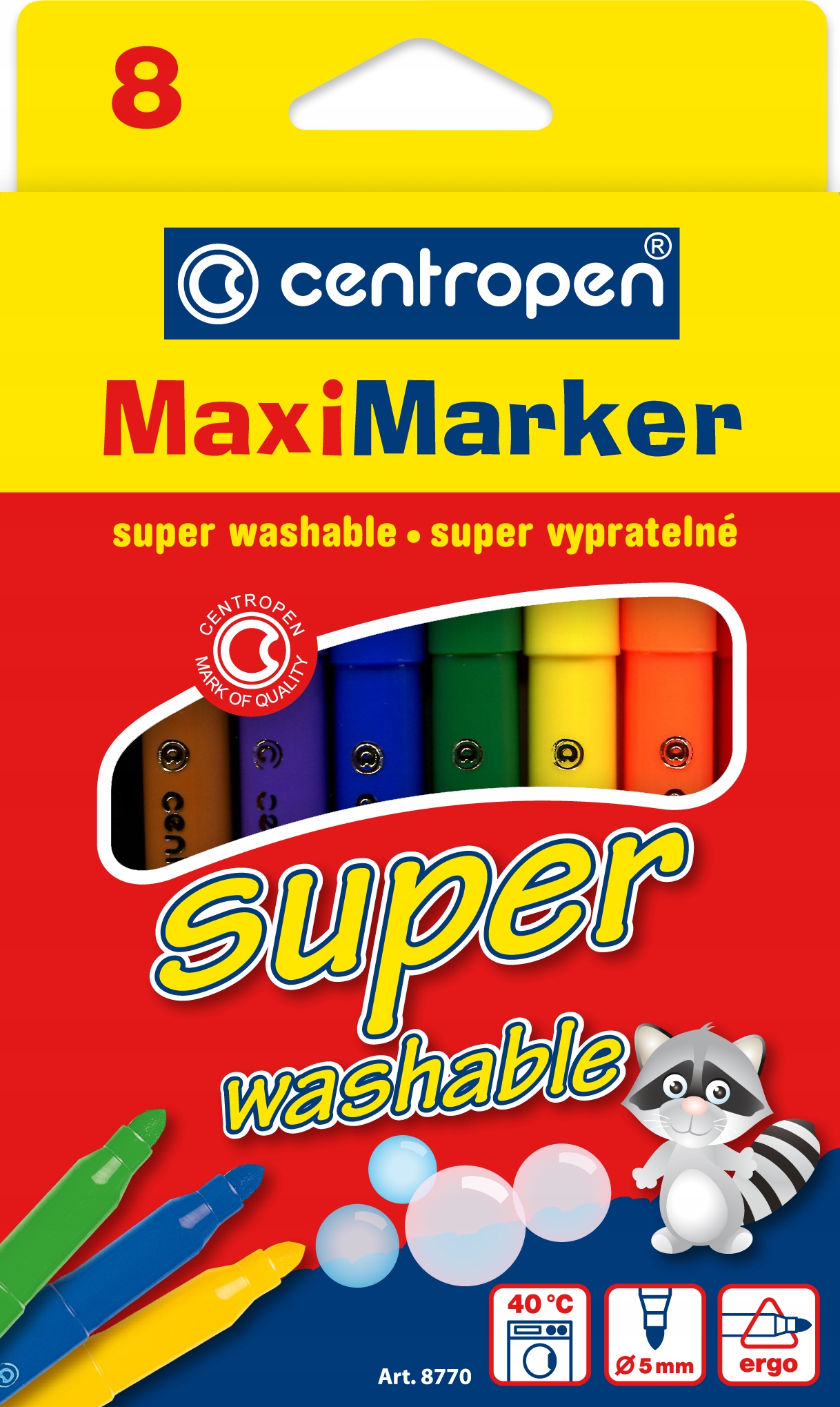 

Flamastry Maxi Marker Centropen zmywalne