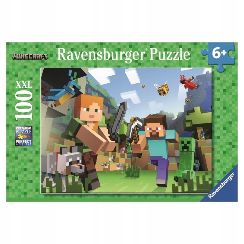 RAVENSBURGER PUZZLE MINECRAFT HRA SKLADAČKA XXL 100 DIELIKOV PRE DETI