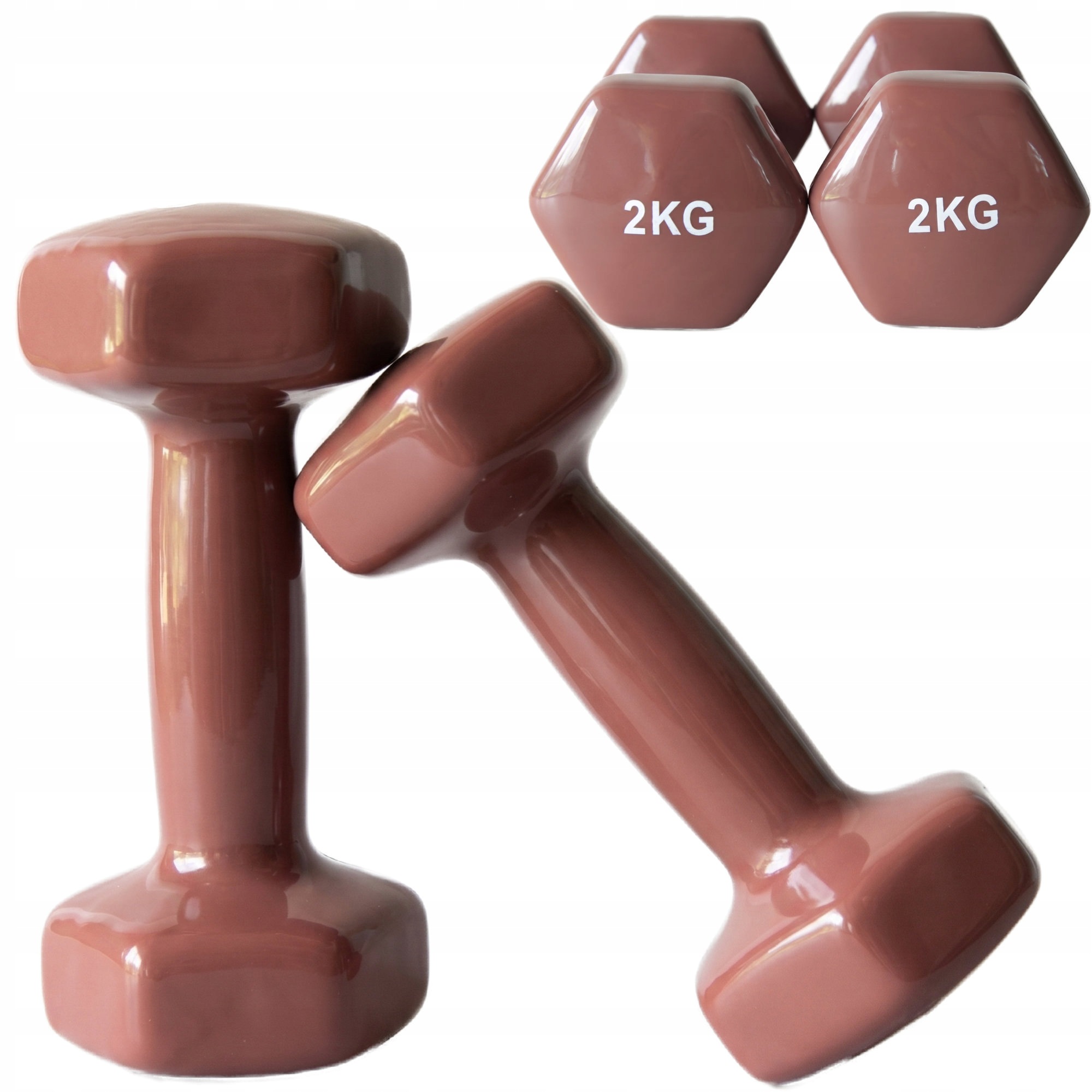 Hantle winylowe hantelki zestaw ćwiczeń 2x 2KG Fitness Siłownia Trening 4KG