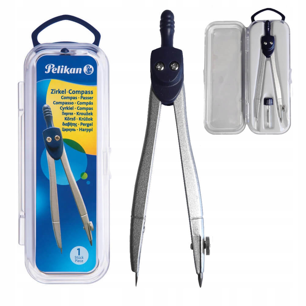 

Cyrkiel metalowy mały 11,5cm rysik etui Pelikan