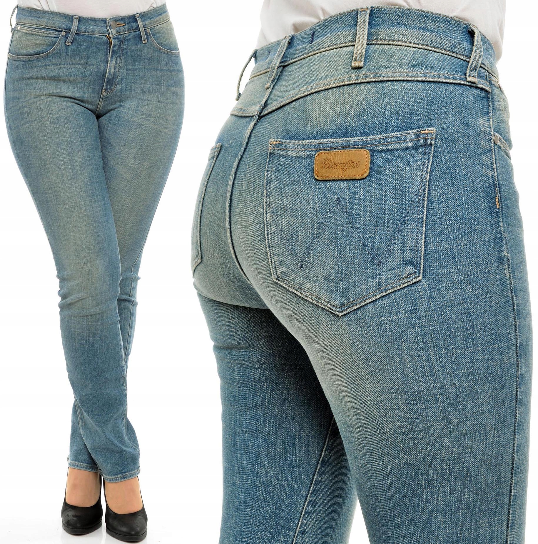 

Wrangler spodnie Blue straight High Slim W28 L32