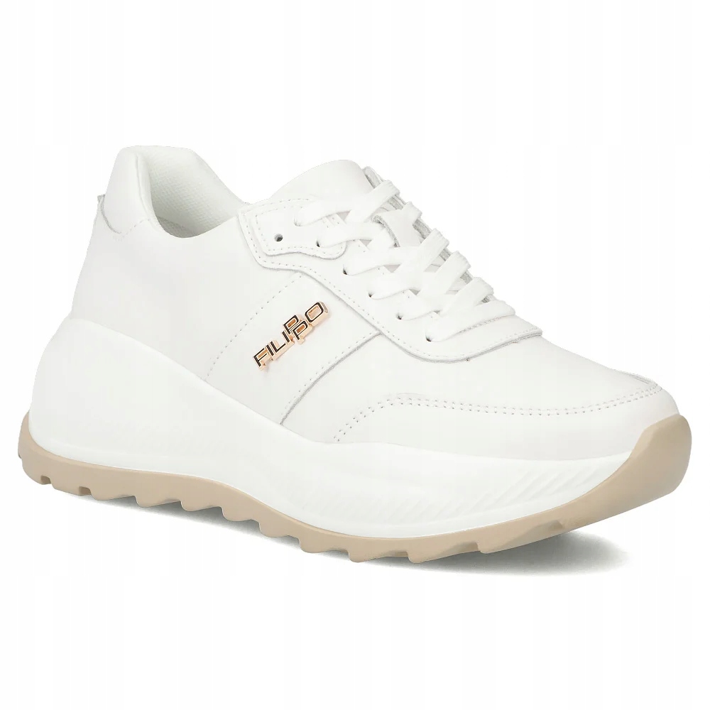Buty sportowe damskie sneakersy skórzane Filippo na platformie r.41