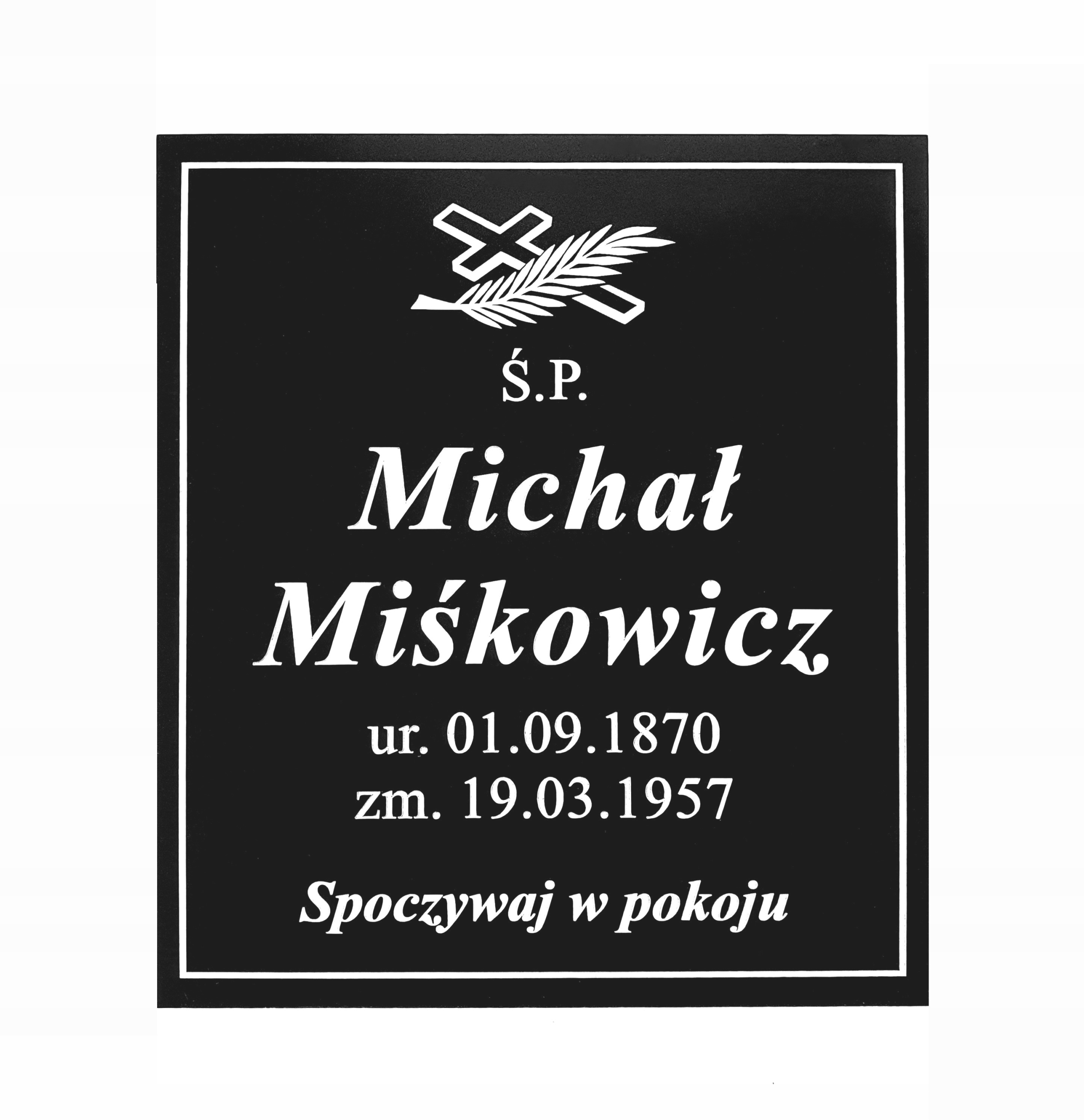 TABLICZKA NAGROBKOWA Z LAMINATU KOLORY 15 x 13 cm