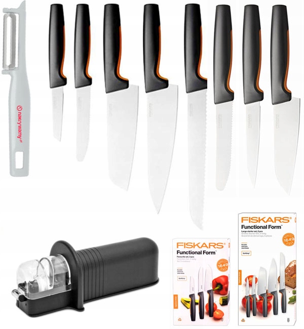 

Fiskars Ff Komplet 8 (3+5) Noży +ostrzałka