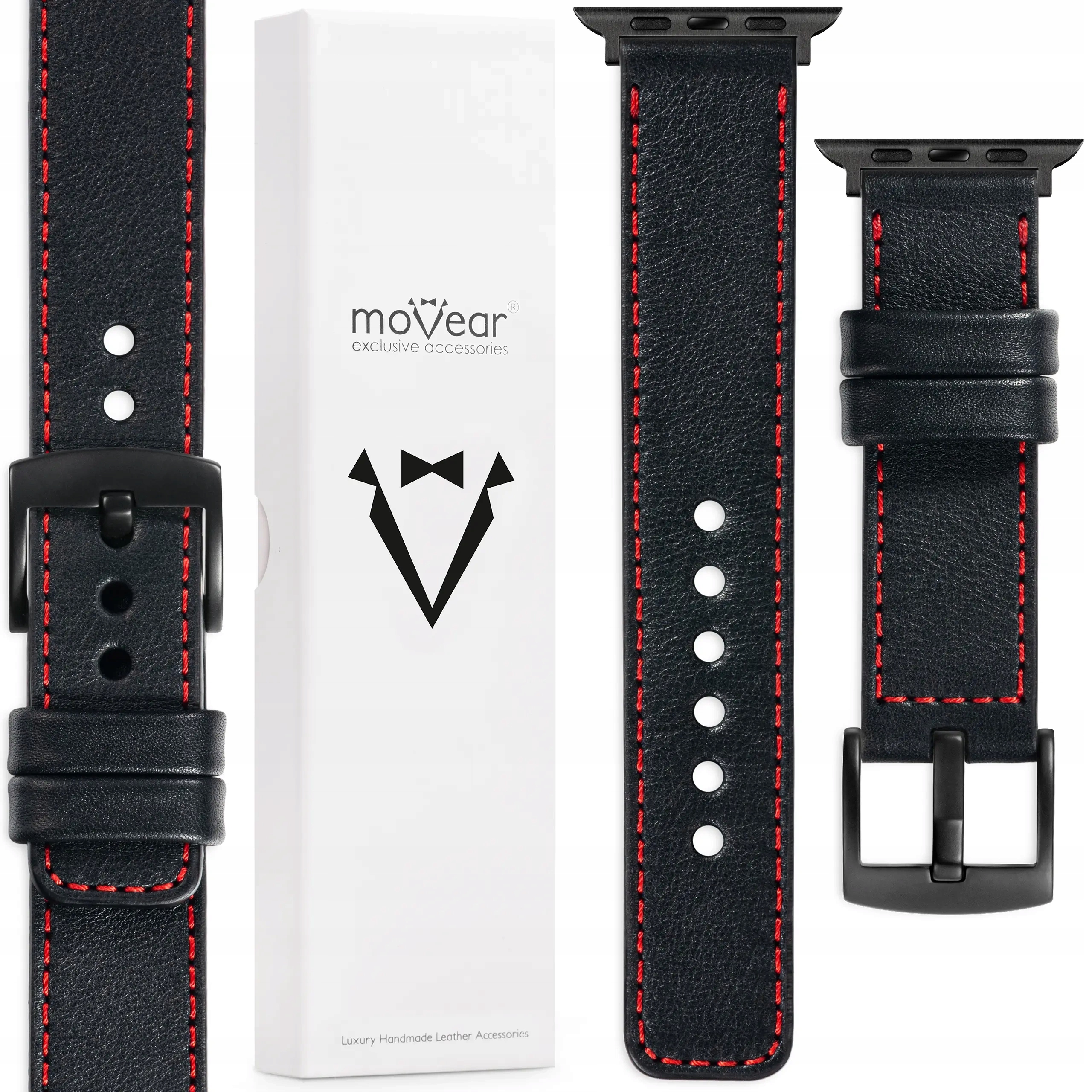 Pásek pro Apple Watch 49/46-44 mm Kožený Premium 22 mm Movear