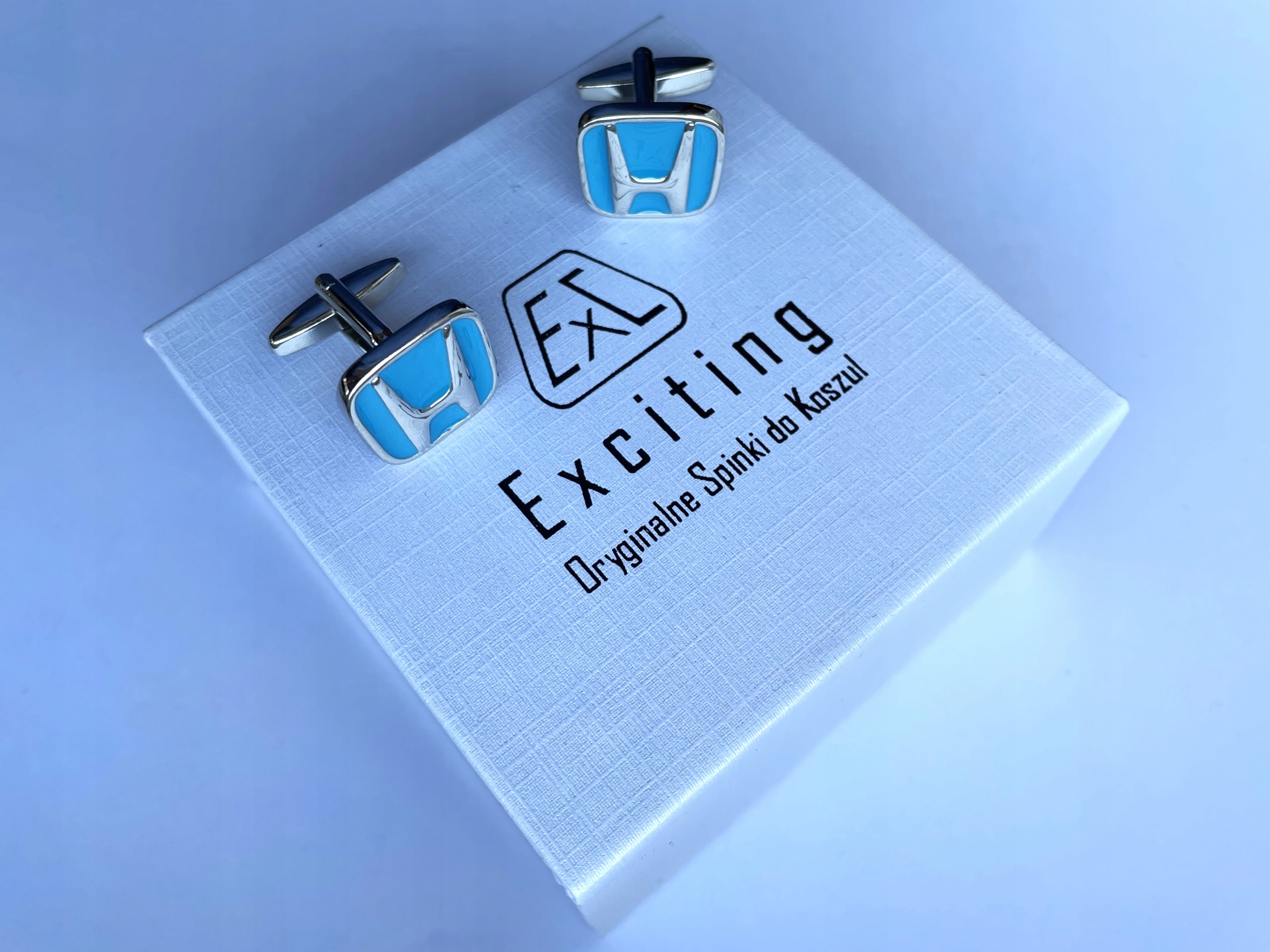 Manžetové knoflíčky na košili Exc Modrý Emblém Honda pro fanouška V Pouzdru