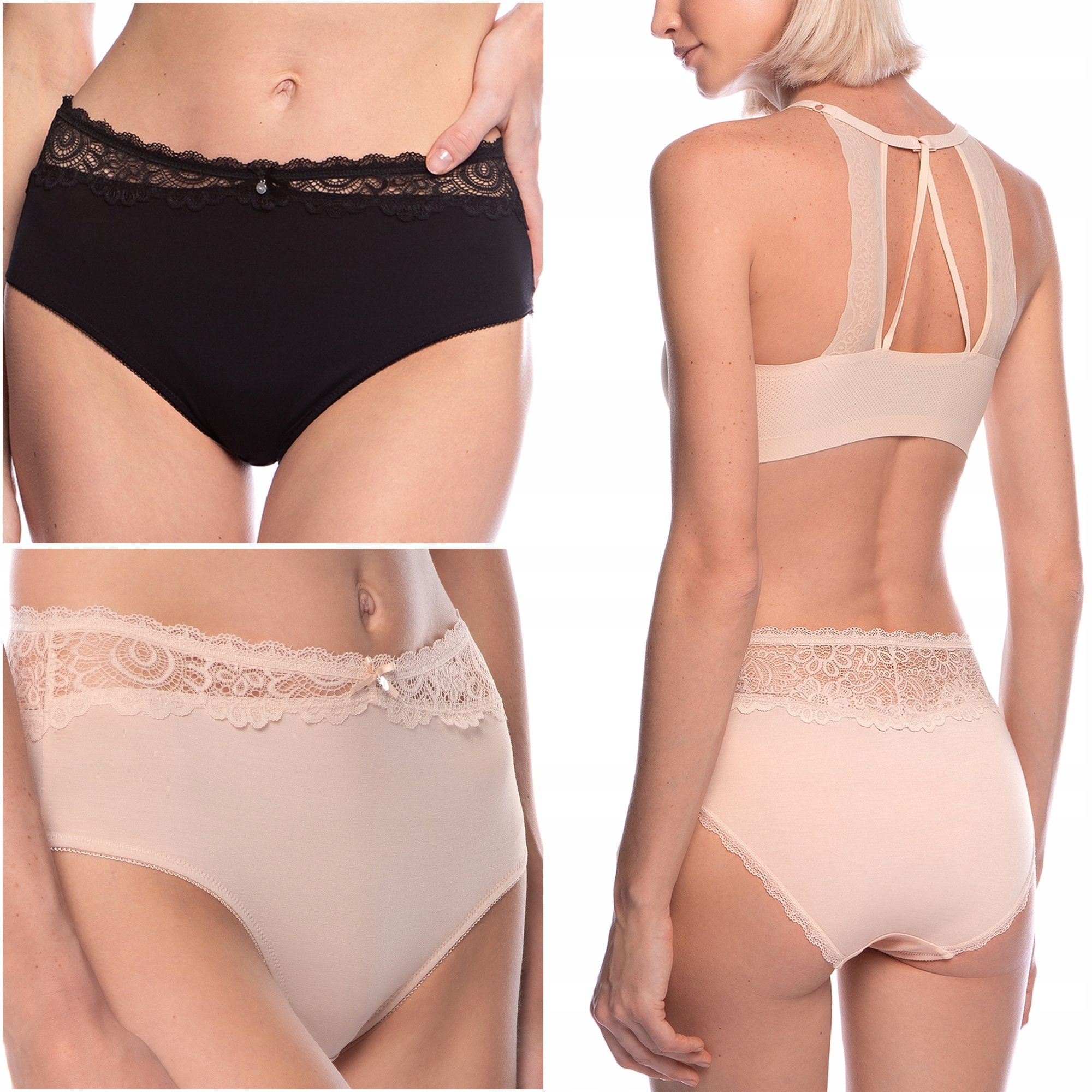 Lama 1564MD kalhotky dámské krajkové kalhotky z modalu Vysoký Stav 2-BALENÍ L